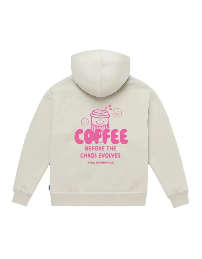 Hoodie Coffee before Chaos I Pink