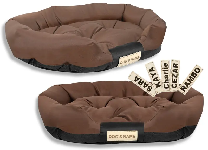 Hundebett 115 x 95 cm personalisierbar wasserabweisend braun
