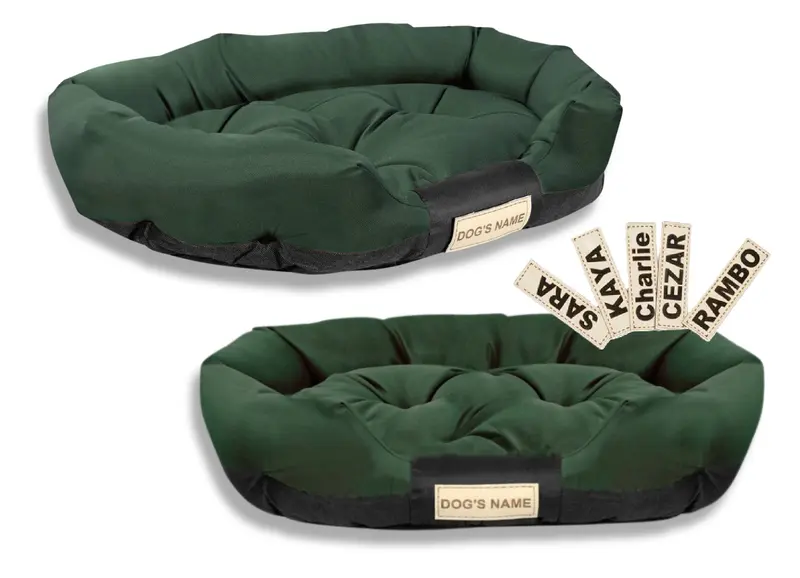 Hundebett 115 x 95 cm personalisierbar wasserabweisend grün
