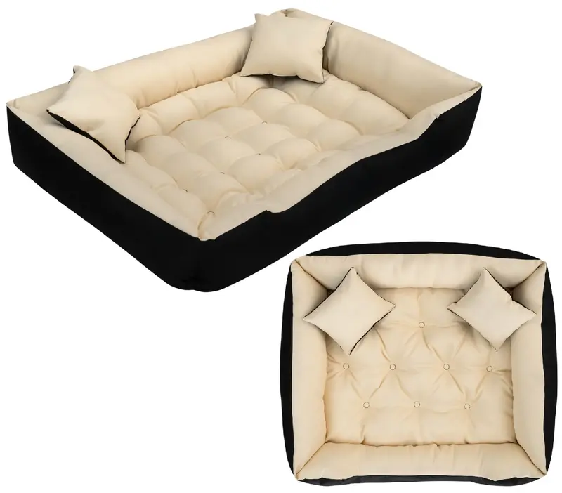 Hundebett ECCO mit Rand 115 x 95 cm wasserabweisend beige