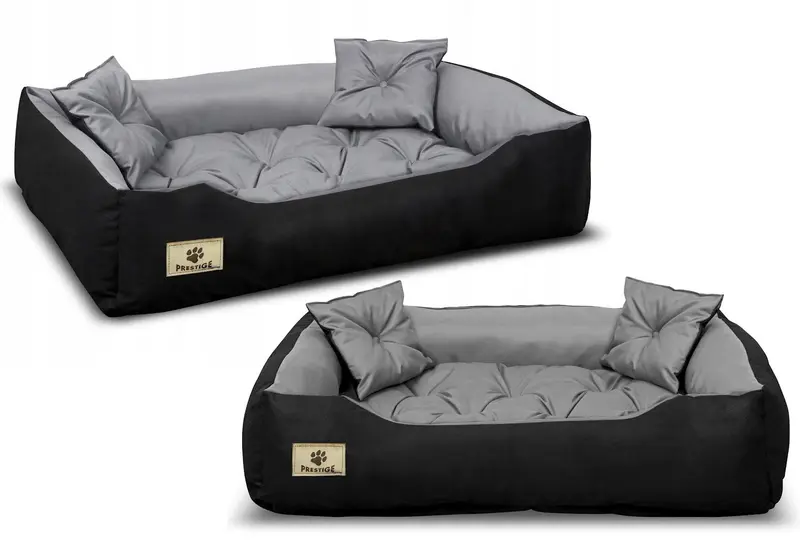 Hundebett mit Rand PRESTIGE 100 x 75 cm wasserabweisend grau