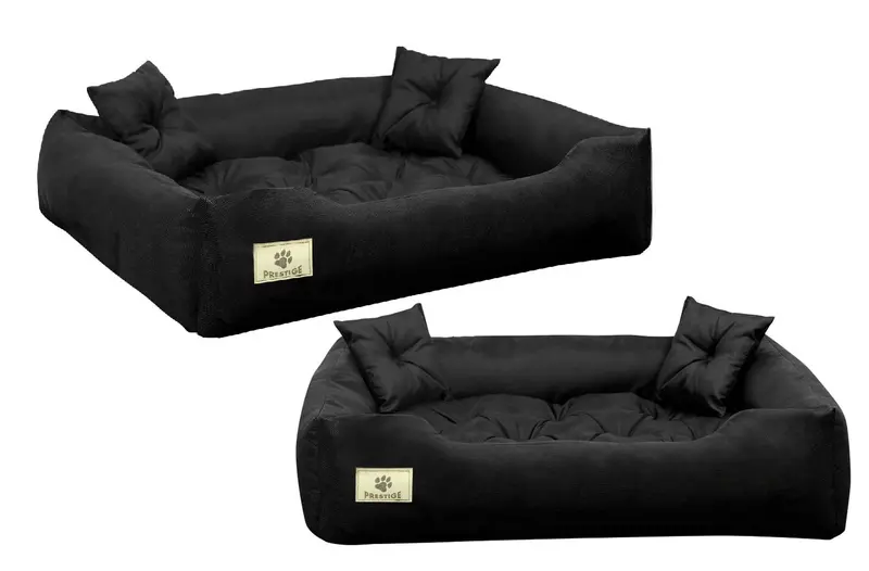 Hundebett mit Rand PRESTIGE 100 x 75 cm wasserabweisend schwarz