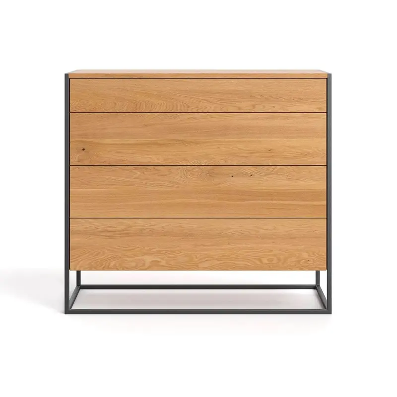 Industrial Sideboard aus massiver Eiche | Kommode Moon mit vier Schubladen - in verschiedenen Größen