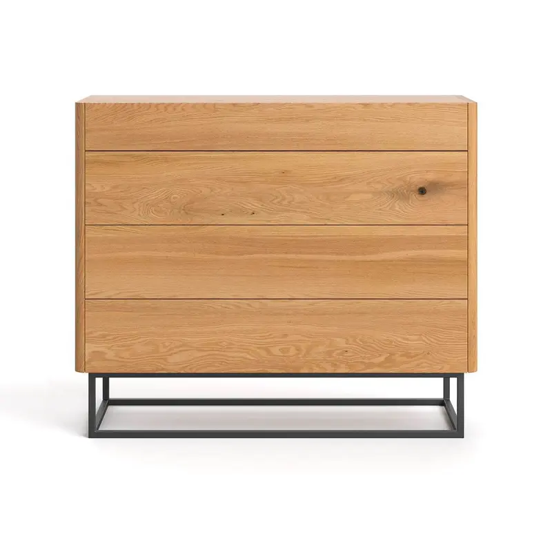 Industrial Sideboard aus massiver Eiche | Kommode Virtue mit vier Schubladen