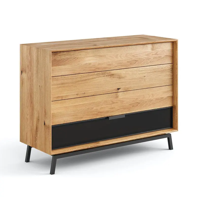 Industrial Sideboard aus massiver Eiche | Schubladenkommode Modern Loft