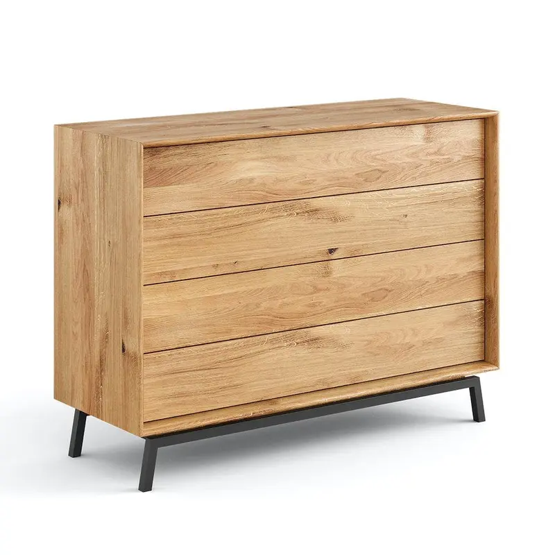 Industrial Sideboard aus massiver Eiche | Schubladenkommode Modern Loft