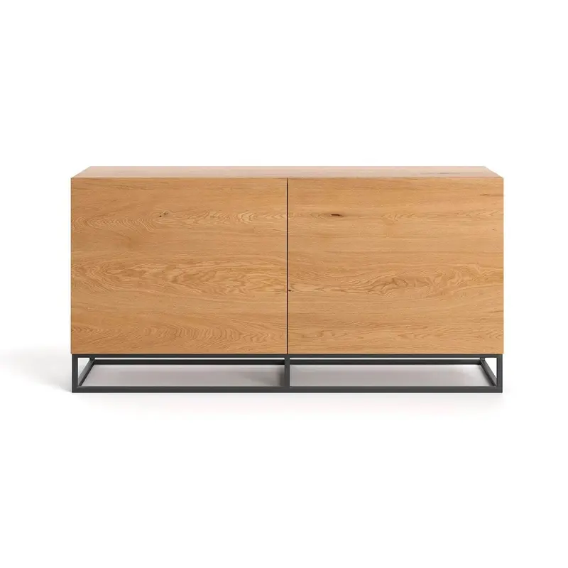 Industrial Sideboard aus massiver Eiche | Zweitürige Kommode Frame