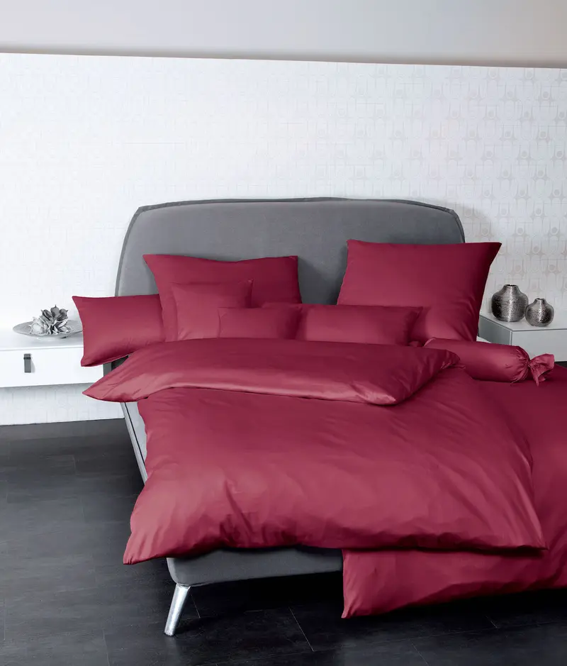 Janine Mako-Satin Bettwäsche Colors 135X200 bordeaux