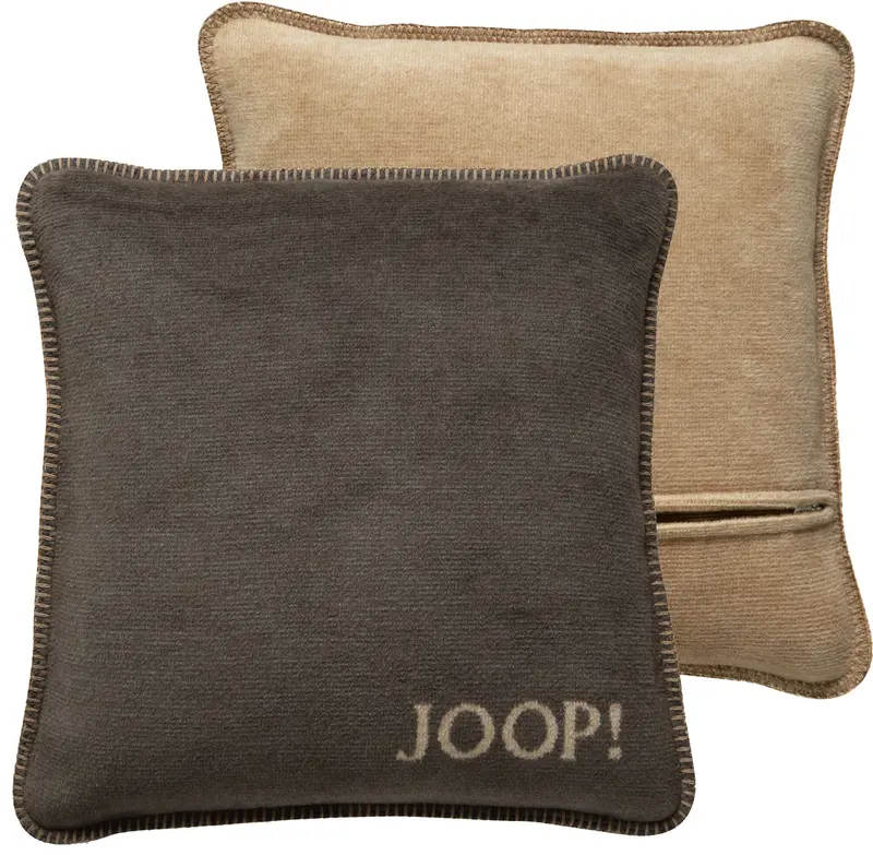 JOOP Kissenhülle Melange-Doubleface kastanie-cashew