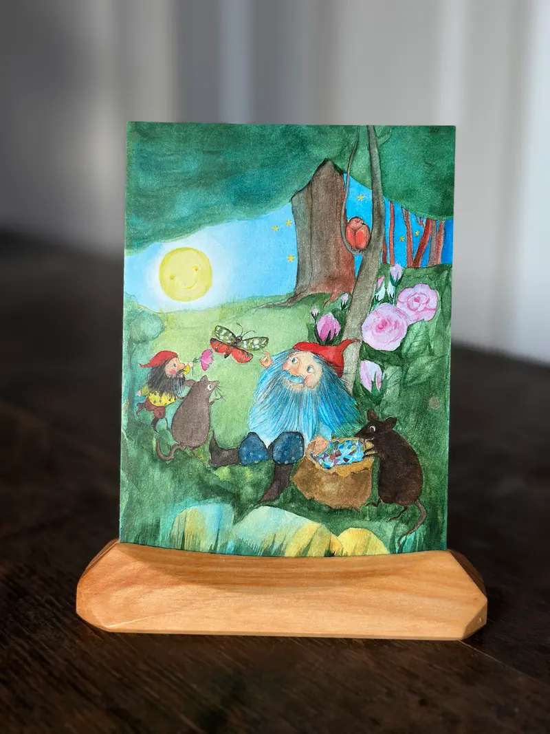 Kartenständer Erle gestaltet, Hochformat