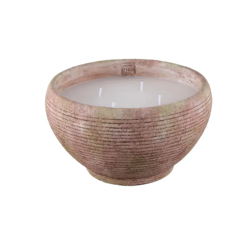 Kerze – Gestreiftes Design, Outdoor Verwendung, Braun, XL – Pedro | PTMD