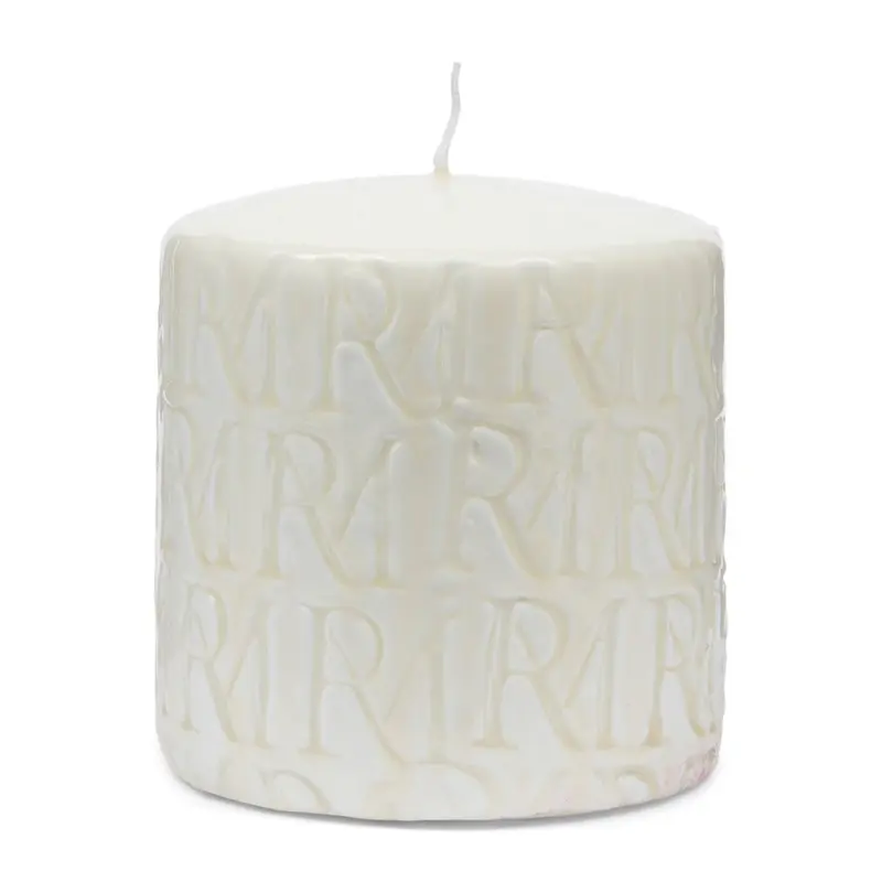 Kerze Weiß Paraffin mit geprägtem Monogramm M – Monogram | Rivièra Maison