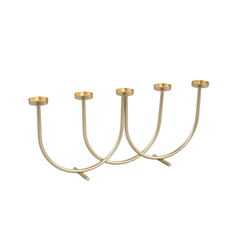 Kerzenhalter – Antikgoldenes Eisen, Geschwungene Form, Mehrarmiges Design – Lish | PTMD