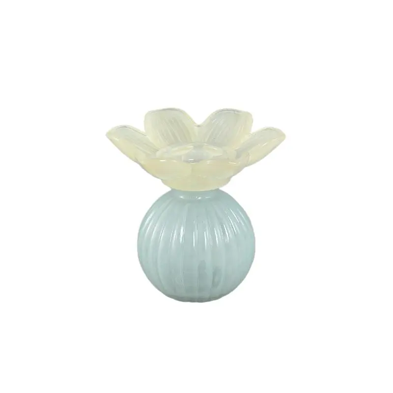 Kerzenhalter – Blumendesign, Bollenform, Glasmaterial, Gelb – Leila | PTMD