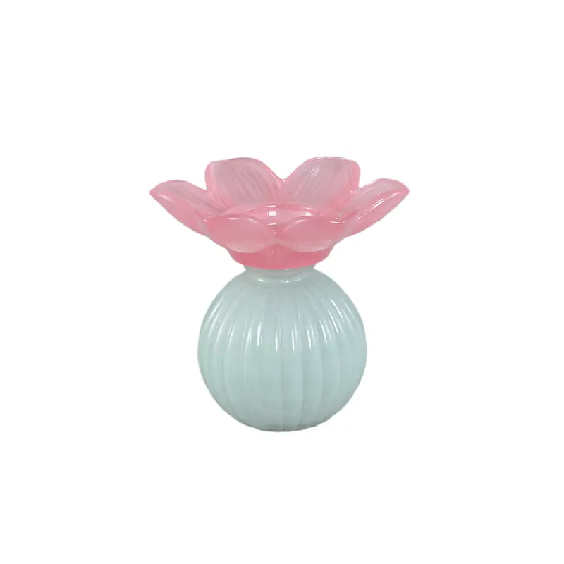 Kerzenhalter – Blumendesign, Bollenform, Glasmaterial, Rosa – Leila | PTMD