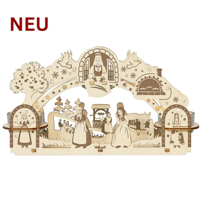 Kerzenhalter "DEFA - Frau Holle", für 3 Teelichte, farbig abgesetzt, 24 cm