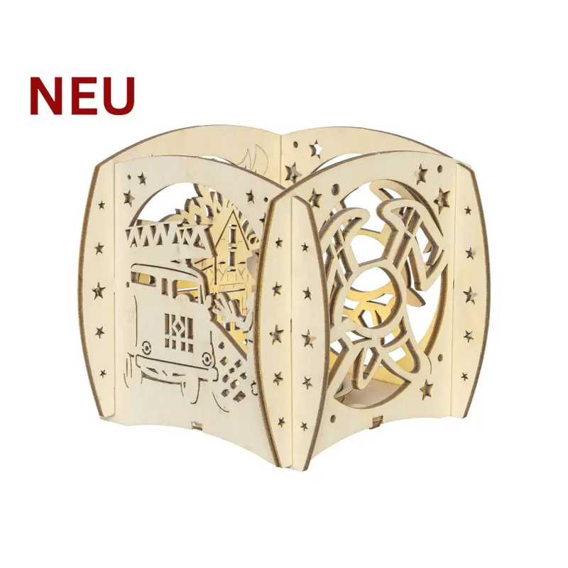 Kerzenhalter "Feuerwehr" für 1 Teelicht, natur, 12 cm