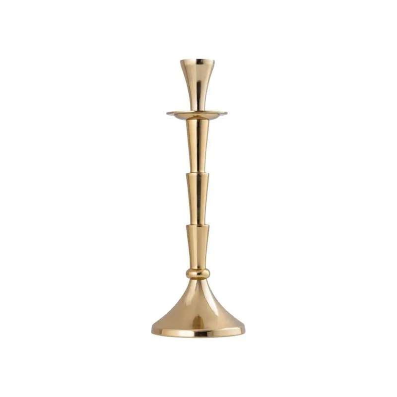 Kerzenhalter – Goldenes Aluminium, Segmentiertes Design, Schlanke Form, S – Denice | PTMD