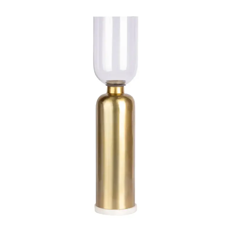 Kerzenhalter – Goldenes Metall, Hoher Zylinder, Marmor Sockel - Shanti 225 | Kayoom