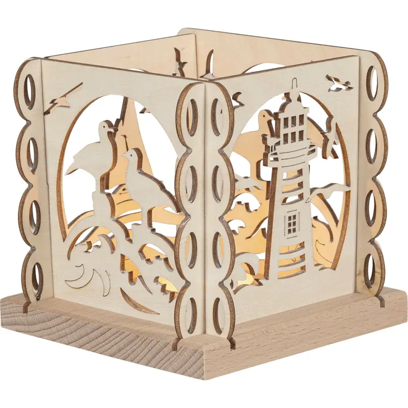 Kerzenhalter "Küstenliebe" für 1 Teelicht, natur, 12 cm