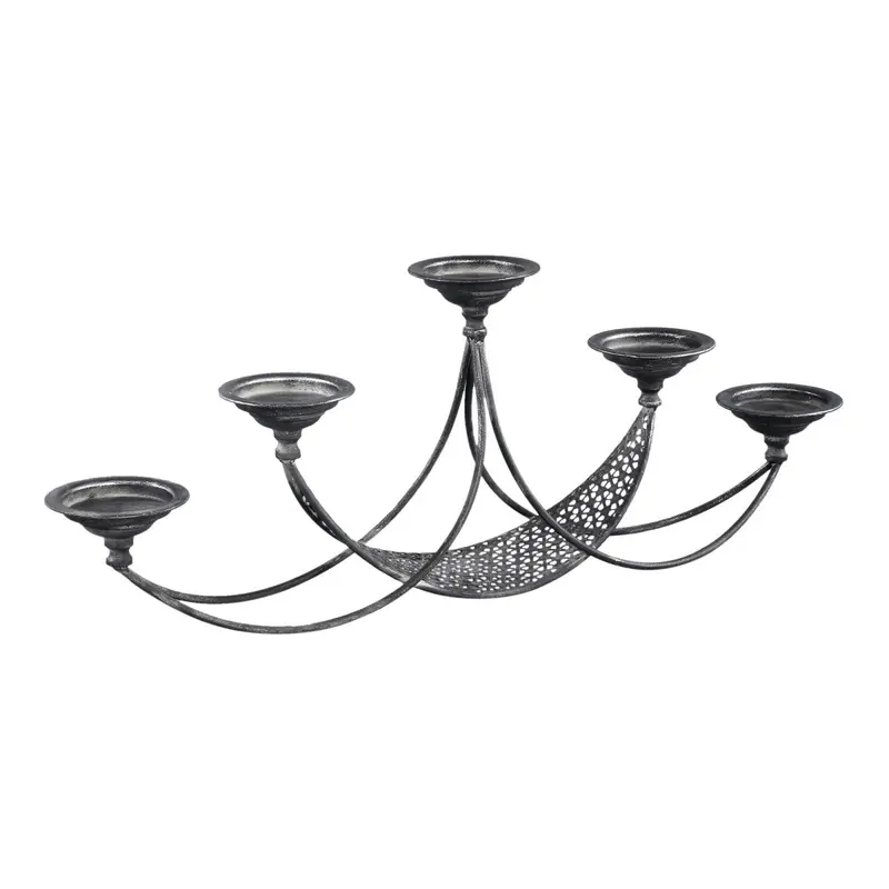 Kerzenhalter – Mehrarmiges Design, Strukturiertes Eisen, Geschwungene Form - Zicca | PTMD