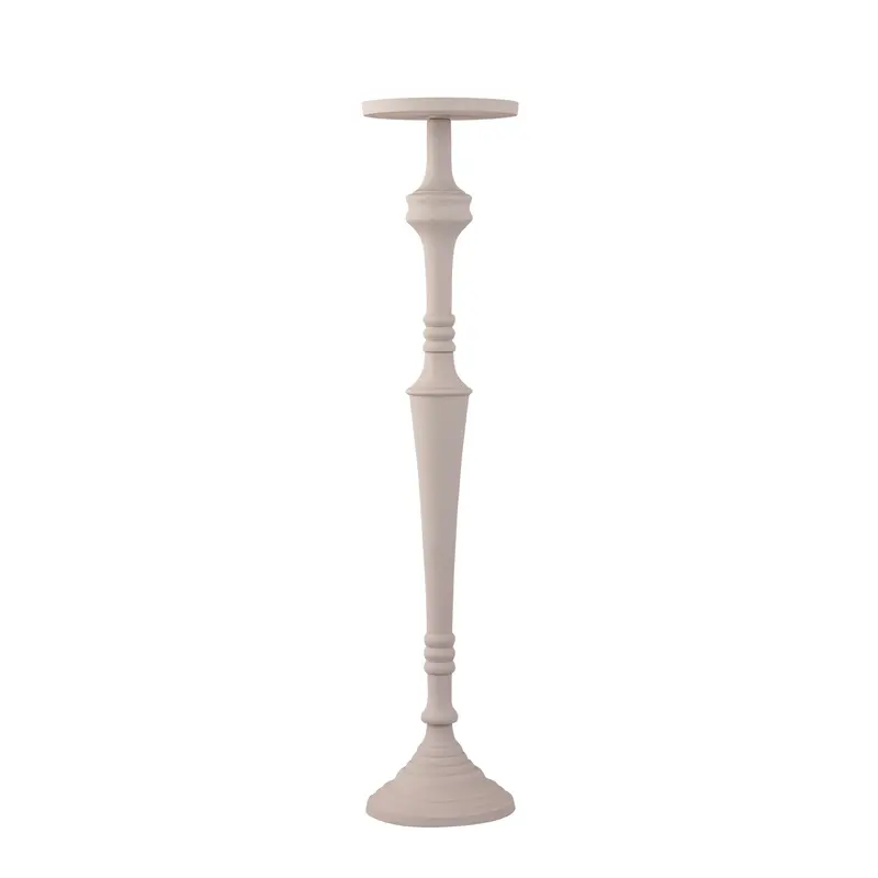 Kerzenhalter – Modernes Design, Runde Form, Aluminium Material, Beige, L – Helen | PTMD