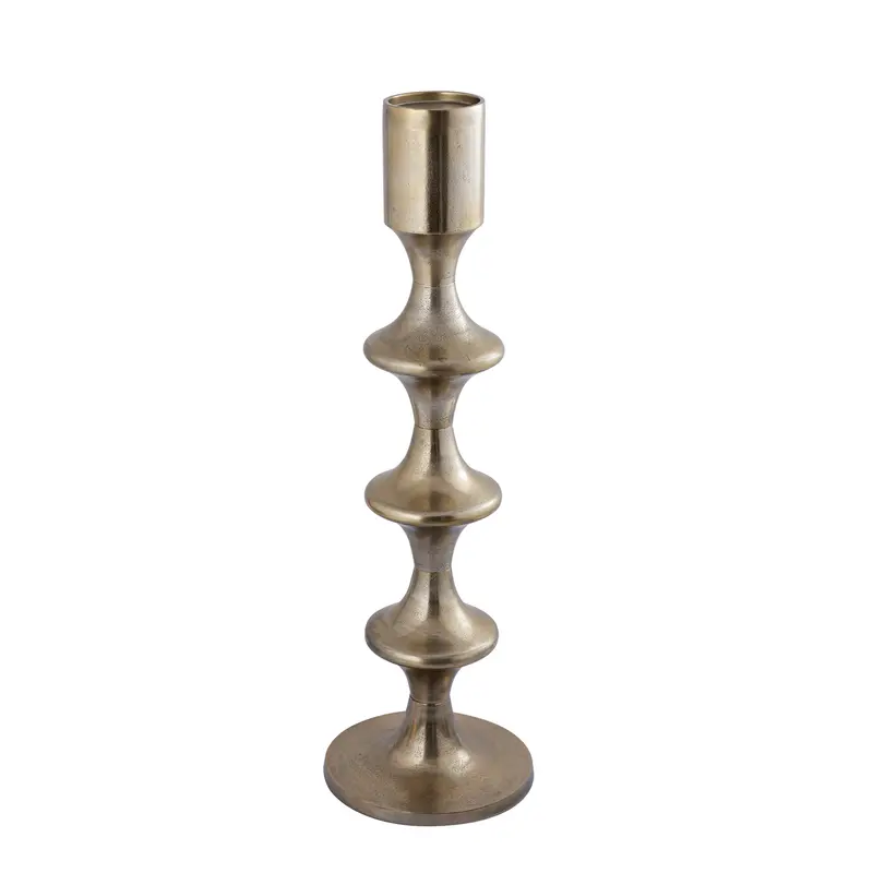 Kerzenhalter – Modernes Design, Runde Form, Aluminium Material, Gold, Hoch – Taika | PTMD