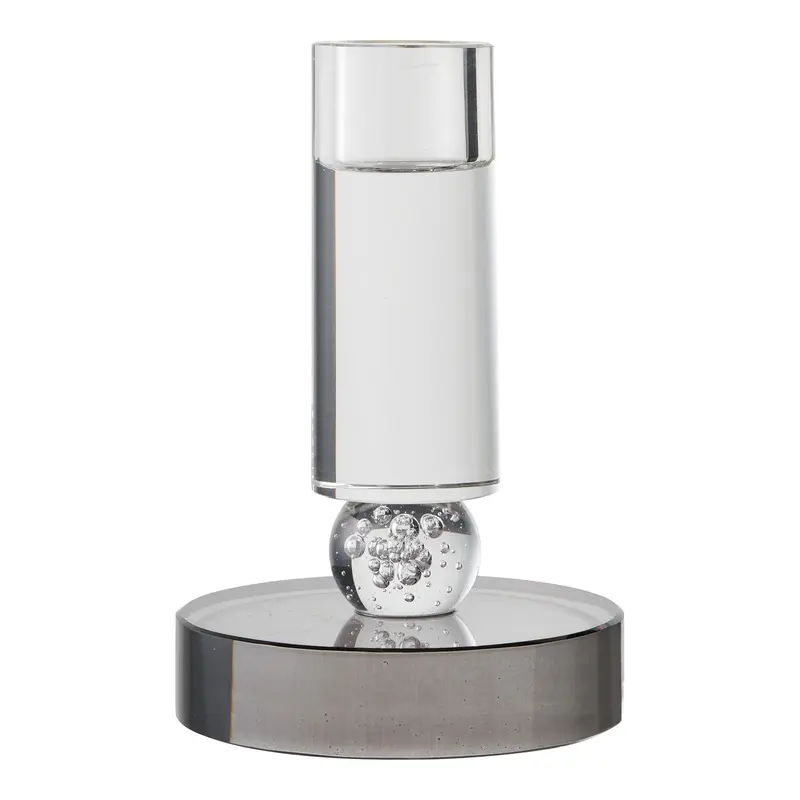 Kerzenständer – Glasdesign, Grau-Weiß, Dekorativer Sockel - House Nordic