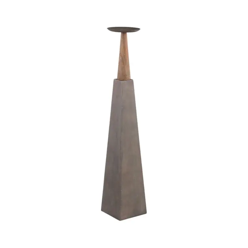 Kerzenständer – Robuste Metallkonstruktion, Pyramidenförmiges Design, Tellerförmiger Halter, L – Cinder | PTMD