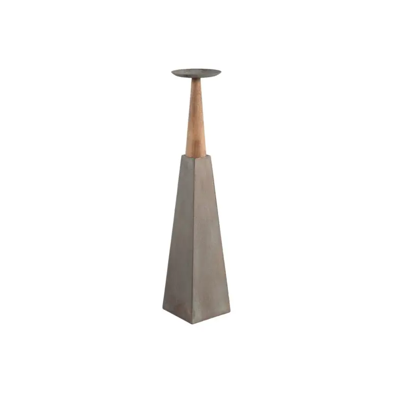 Kerzenständer – Robuste Metallkonstruktion, Pyramidenförmiges Design, Tellerförmiger Halter, S – Cinder | PTMD