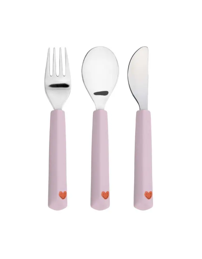 Kinder Besteck Set Happy Rascals I Heart/Lavender