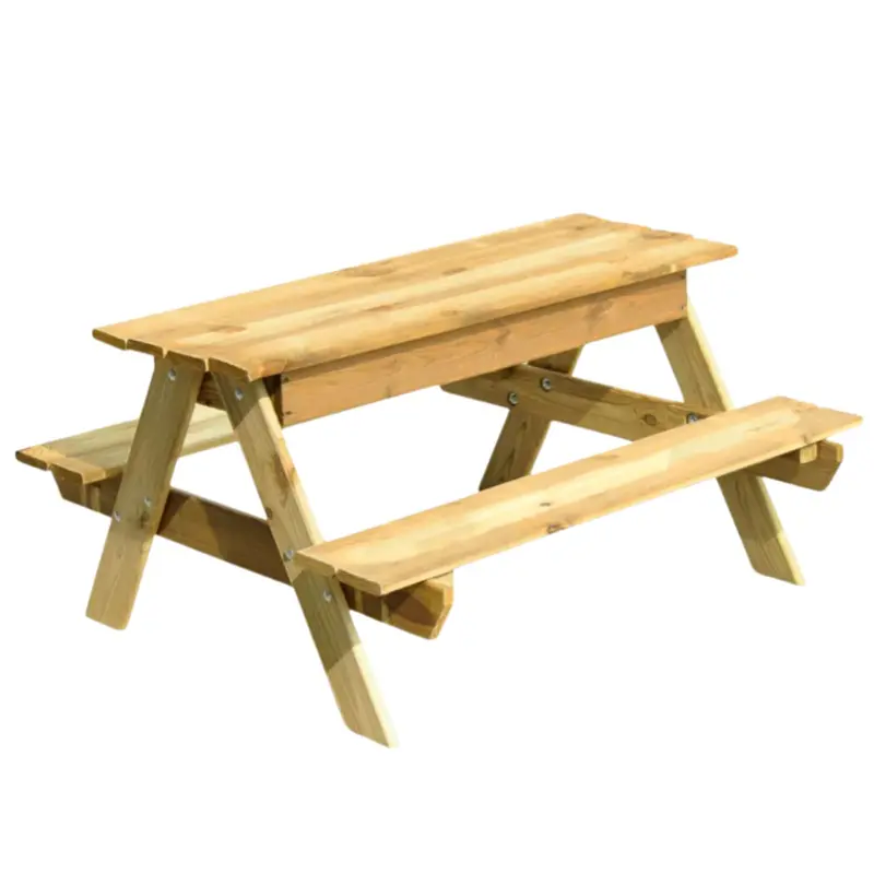 Kinder Picknicktisch Waldsee 100 x 40 x 93 x cm Gartenmöbel Bank & Tisch Massiv Echtholz KIDS