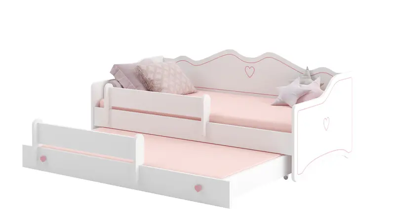 Kinderbett 160 x 80 cm rosa mit Schublade