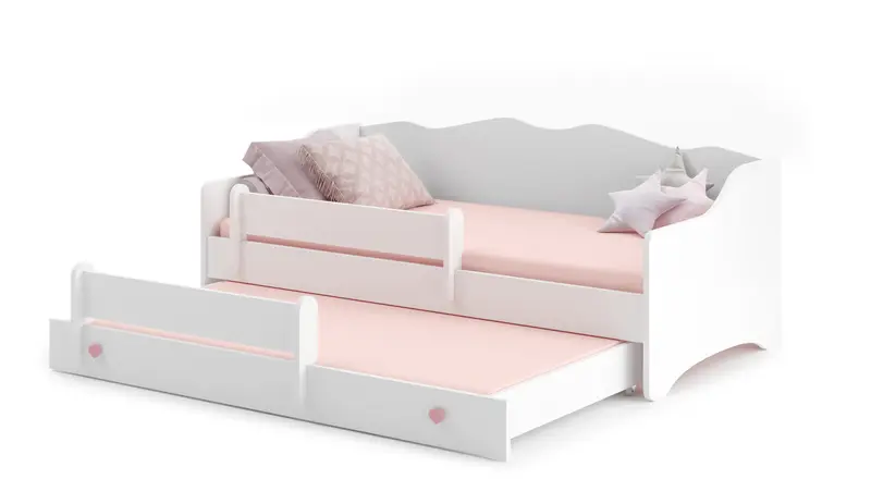 Kinderbett 160 x 80 cm rosa mit Schublade