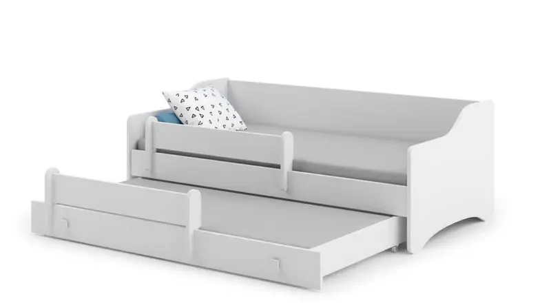 Kinderbett 160 x 80 cm weiß mit Schublade