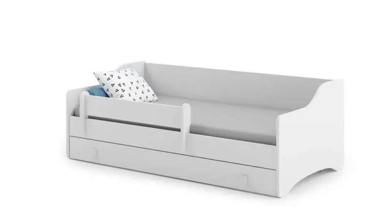 Kinderbett 160 x 80 cm weiß mit Schublade