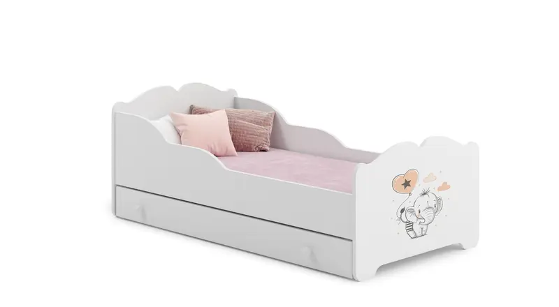 Kinderbett ANNA 140 x 70 cm Elefant mit Schublade