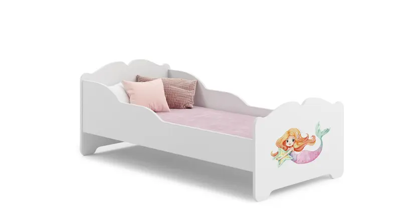Kinderbett ANNA 140 x 70 cm Meerjungfrau mit Matratze