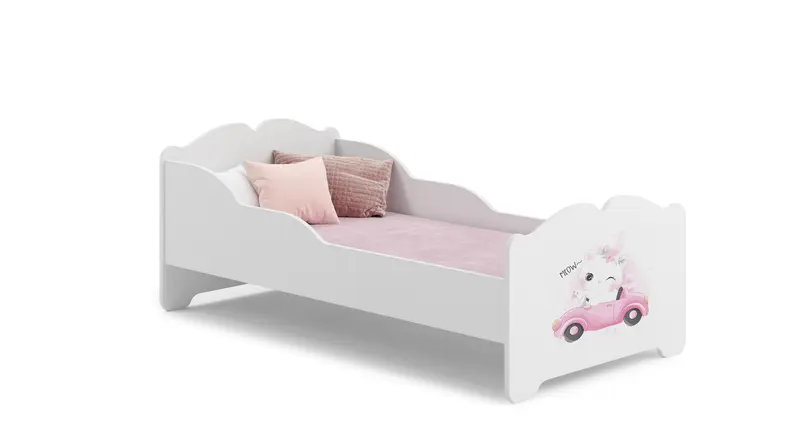 Kinderbett ANNA 160 x 80 cm Katze mit Matratze