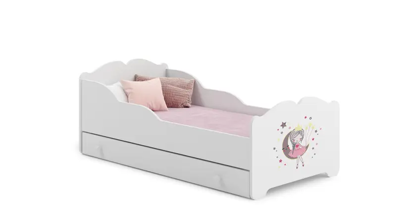 Kinderbett ANNA 160 x 80 cm Schlafende Prinzessin mit Schublade