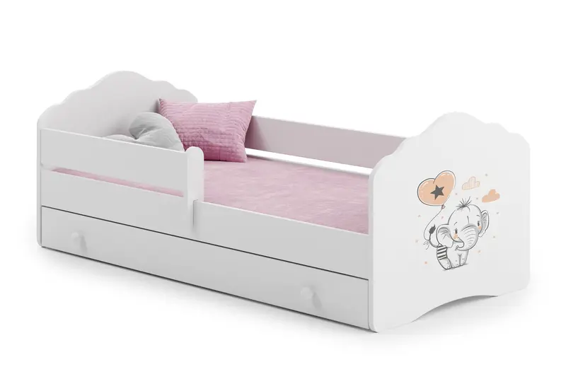Kinderbett Fala 140 x 70 cm Elefant mit Schublade