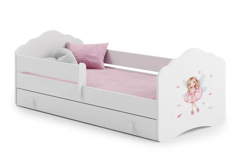 Kinderbett Fala 140 x 70 cm Mädchen mit Flügeln mit Schublade