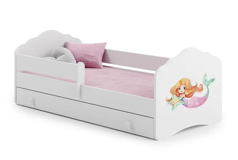 Kinderbett Fala 140 x 70 cm Meerjungfrau mit Schublade