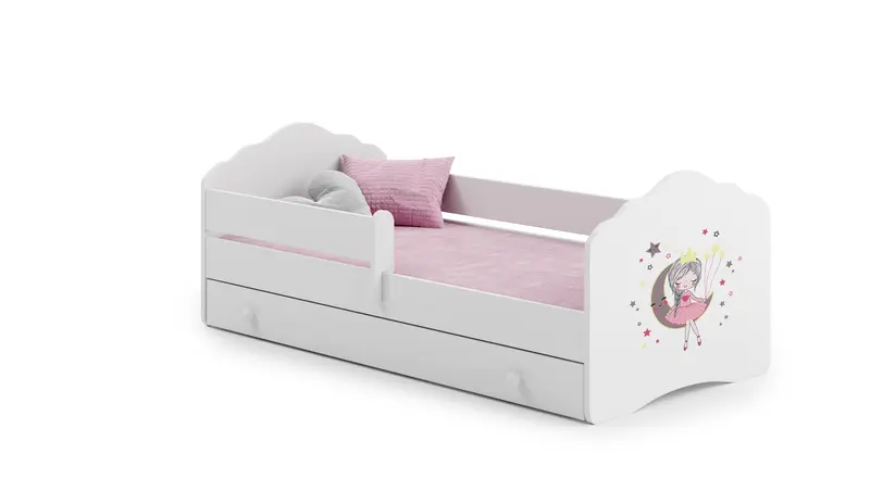 Kinderbett Fala 140 x 70 cm Schlafende Prinzessin mit Schublade