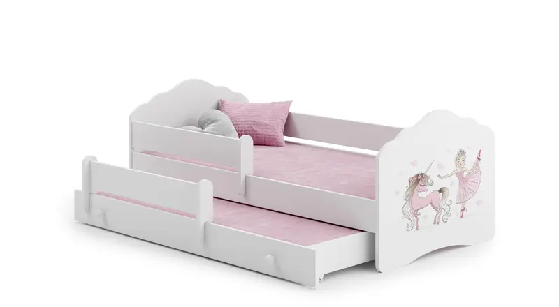 Kinderbett Fala 160 x 80 cm Mädchen mit Einhorn