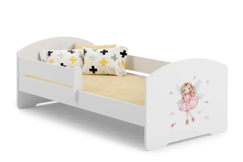 Kinderbett Luk 140 x 70 cm Mädchen mit Flügeln