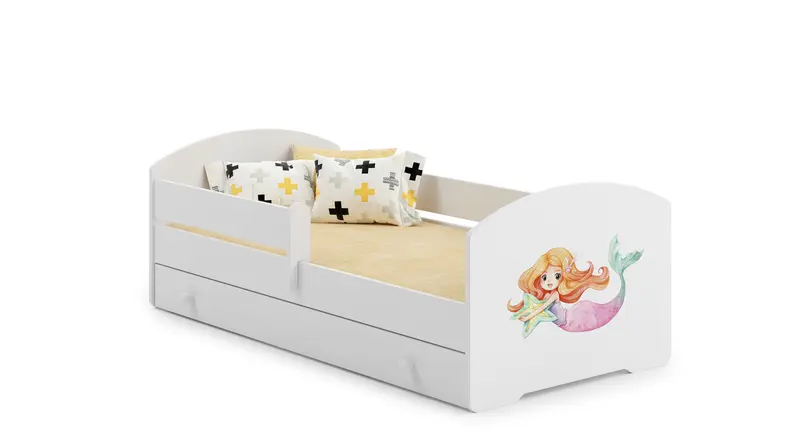 Kinderbett Luk 140 x 70 cm Meerjungfrau mit Schublade