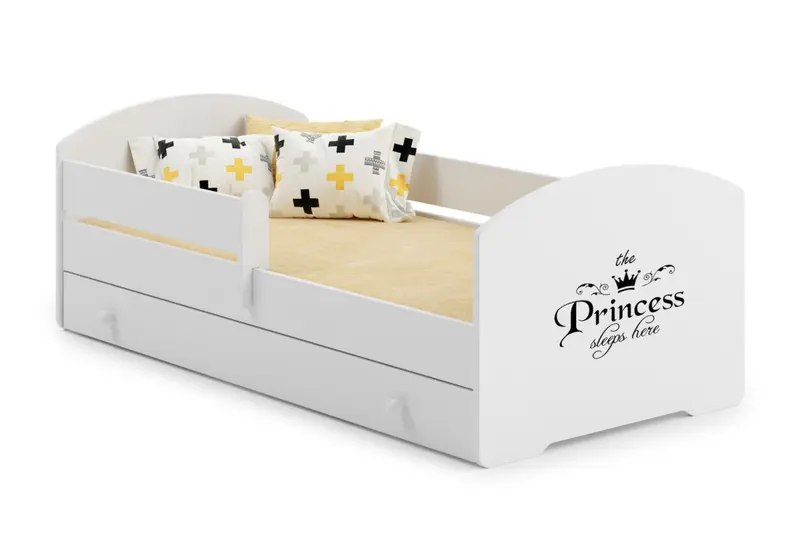 Kinderbett Luk 140 x 70 cm Prinzessin mit Schublade
