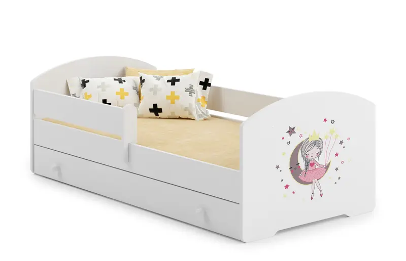 Kinderbett Luk 140 x 70 cm Schlafende Prinzessin mit Schublade