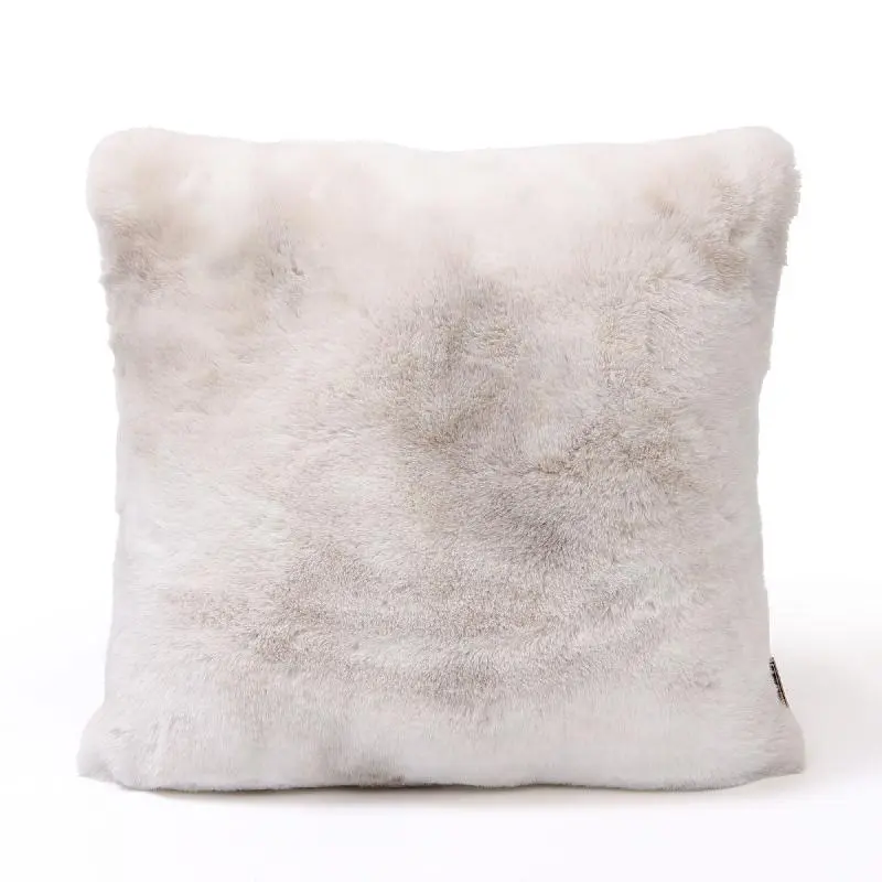 Kissen – Kunstfell, Flauschige Haptik, Quadratische Form, Creme, S – Linde | PTMD